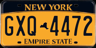 NY license plate GXQ4472