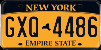 NY license plate GXQ4486