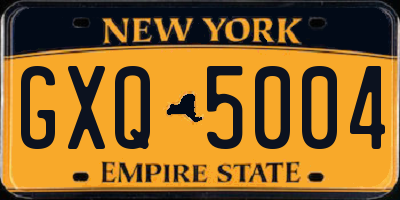 NY license plate GXQ5004