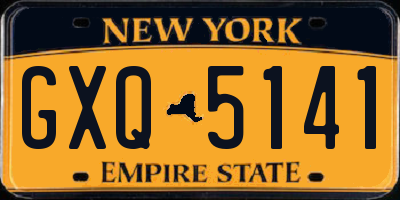 NY license plate GXQ5141