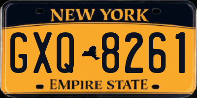 NY license plate GXQ8261