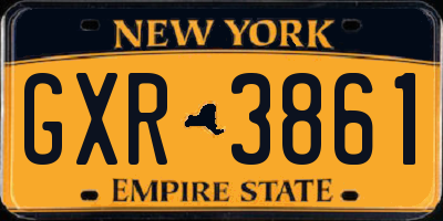 NY license plate GXR3861