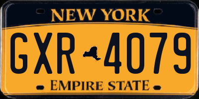 NY license plate GXR4079
