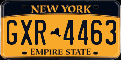NY license plate GXR4463