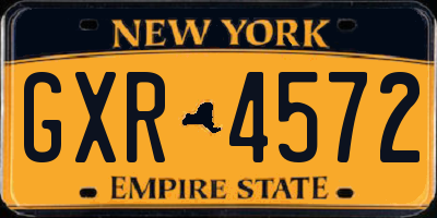 NY license plate GXR4572