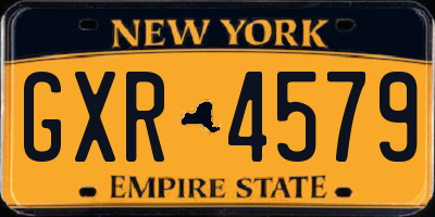 NY license plate GXR4579