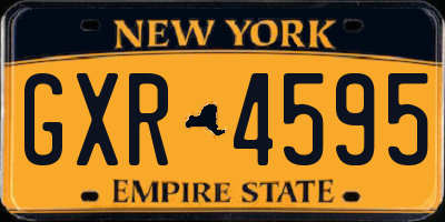 NY license plate GXR4595