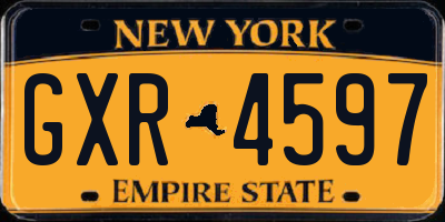 NY license plate GXR4597