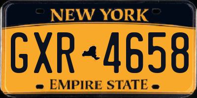 NY license plate GXR4658