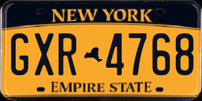 NY license plate GXR4768