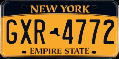 NY license plate GXR4772