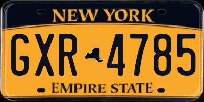 NY license plate GXR4785