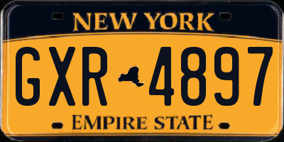 NY license plate GXR4897
