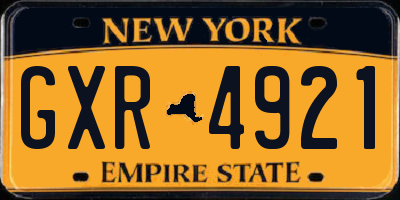 NY license plate GXR4921
