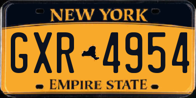 NY license plate GXR4954