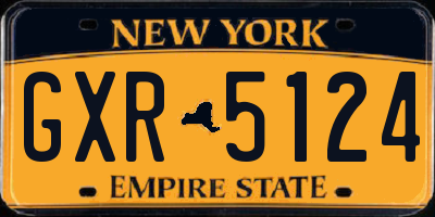 NY license plate GXR5124