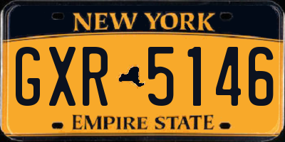 NY license plate GXR5146