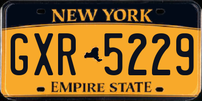 NY license plate GXR5229
