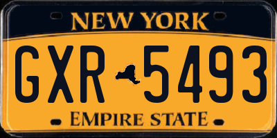 NY license plate GXR5493