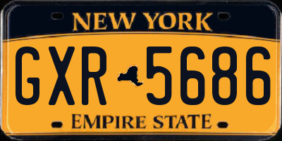 NY license plate GXR5686