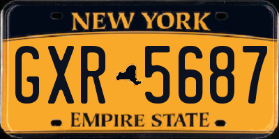NY license plate GXR5687