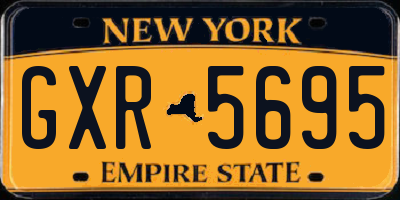 NY license plate GXR5695