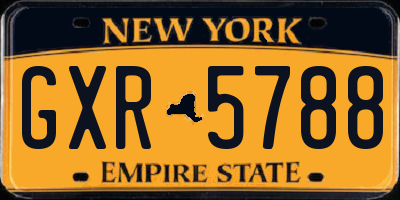 NY license plate GXR5788