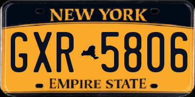 NY license plate GXR5806