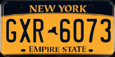 NY license plate GXR6073