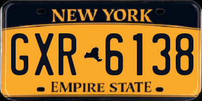 NY license plate GXR6138