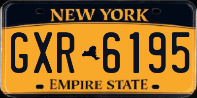 NY license plate GXR6195