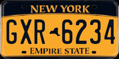 NY license plate GXR6234