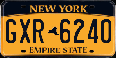 NY license plate GXR6240