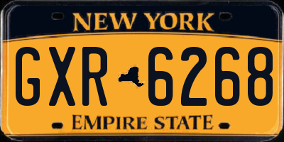 NY license plate GXR6268