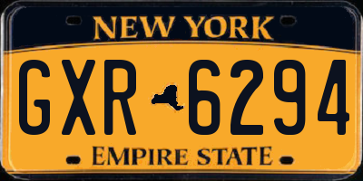NY license plate GXR6294