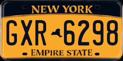 NY license plate GXR6298