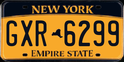 NY license plate GXR6299