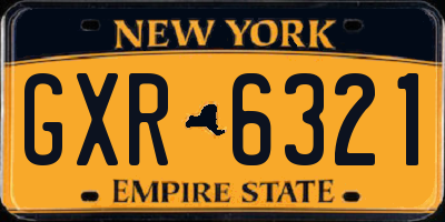 NY license plate GXR6321
