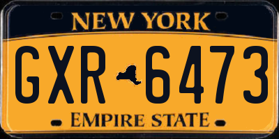 NY license plate GXR6473