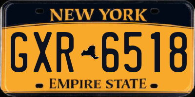 NY license plate GXR6518