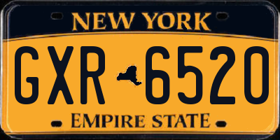 NY license plate GXR6520