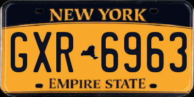 NY license plate GXR6963