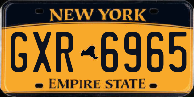 NY license plate GXR6965
