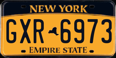 NY license plate GXR6973