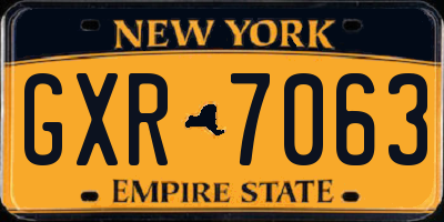 NY license plate GXR7063