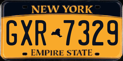 NY license plate GXR7329