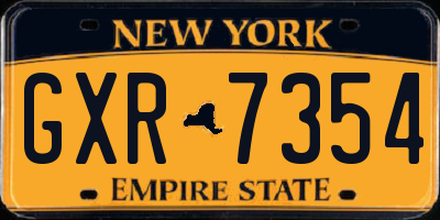 NY license plate GXR7354