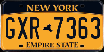 NY license plate GXR7363