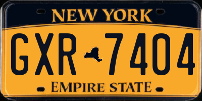 NY license plate GXR7404