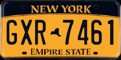 NY license plate GXR7461